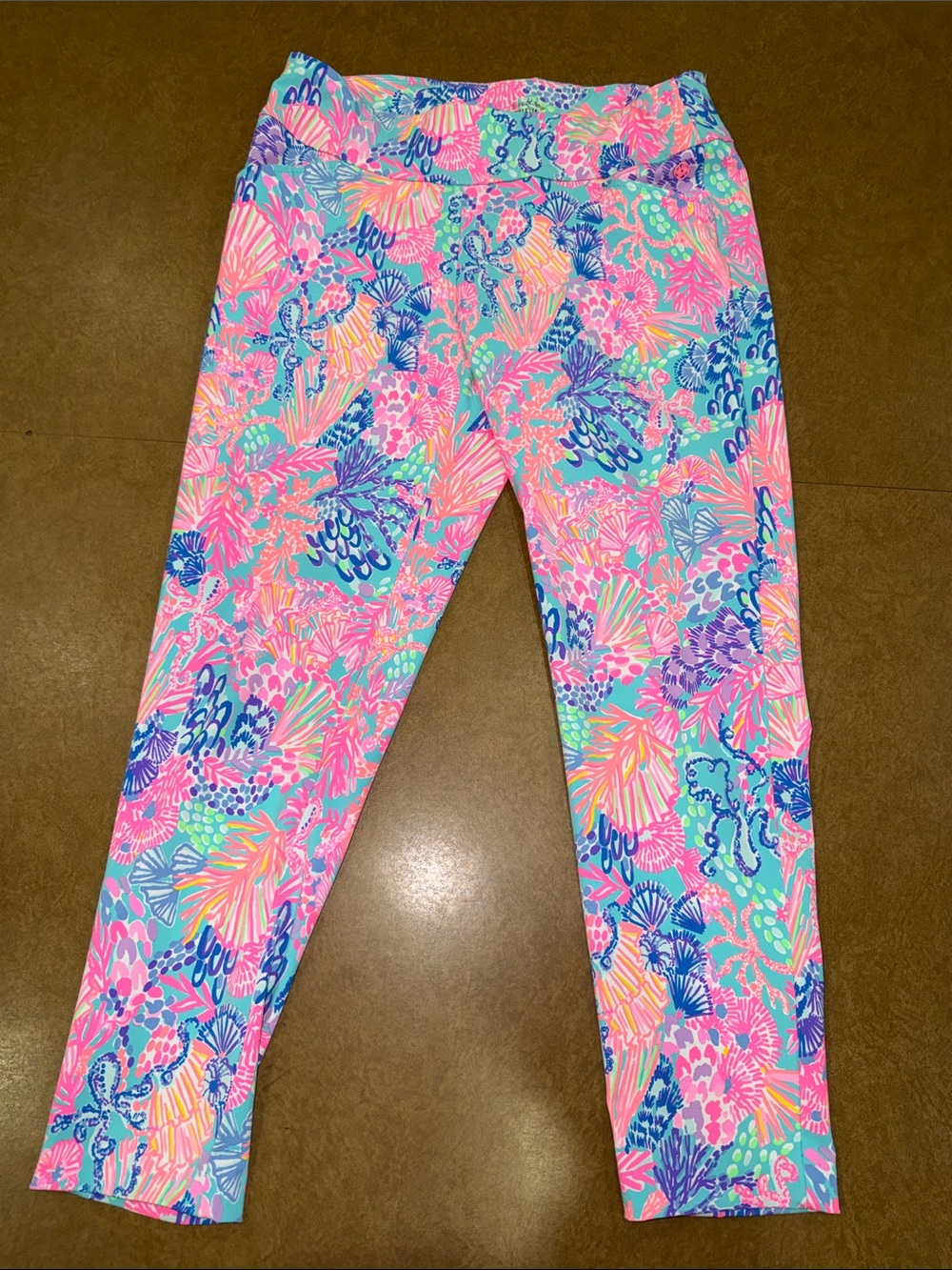 Lilly Pulitzer Emora Knit Pants in Splendor in the Sand Ankle - Pink/Blue/Green